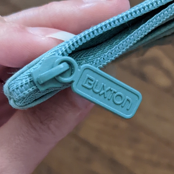 Buxton Top Grain Cowhide Exterior Teal Blue Wallet/Card Holder Set - Picture 5 of 5